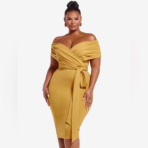 Nicole Off The Shoulder Midi Dress - FTF LAB: Nicole Simone, Fashion To Figure